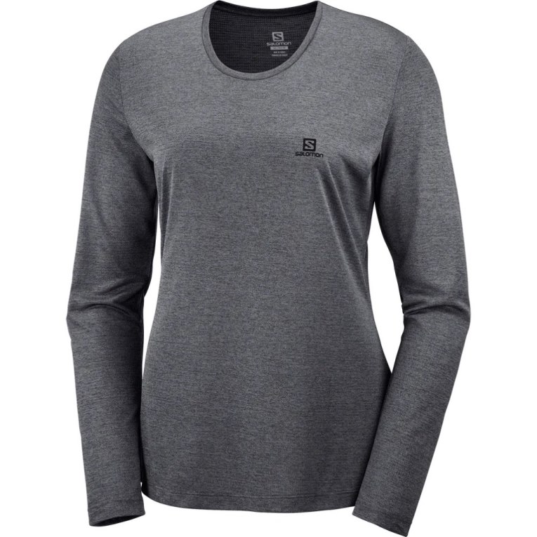 Black Salomon Agile Long Sleeve Women's T-Shirts | IE SL4957